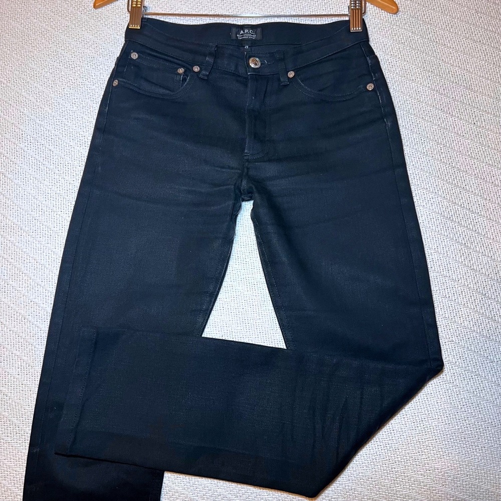 APC Petit Standard Jean Droit Etroit Black Japanese Denim Slim Straight Jeans 25